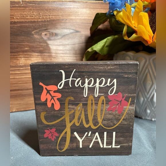 3 Fall in Love & More Signs Thanksgiving Autumn Home Wall Table Decor - Picture 4 of 5